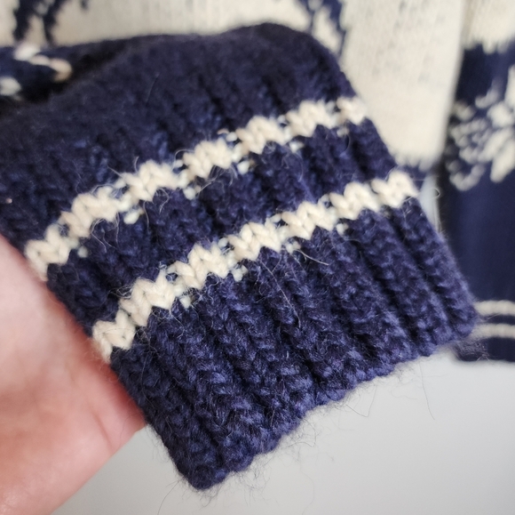 NWT Lorenzo Magni Italy Wool Alpaca Blend Chunky Knit Cardigan Deer Snowflake XL - Picture 10 of 16